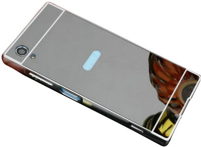 js cool Bumper Case for Luxury Aluminum Metal Bumper with PC Mirror Back Cover Case for Sony Xperia XA1 Ultra(Greyish black, Hard Case, Polycarbonate) Flipkart