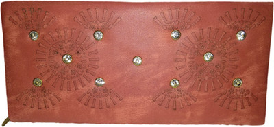 

Rapidcostore Women Evening/Party Brown Artificial Leather Wallet(4 Card Slots)