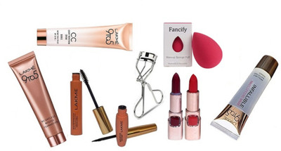 

Fancify sponge puff & black eyeliner and mascara , 9 to 5 color transform CC cream , Infallible mattifying primer, weightless mouse foundation 29g, lipstick set of 2 , eyelash curler(Set of 9)