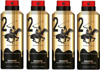 

Beverly Hills Polo Club Four Grande Deo Deodorant Spray - For Men(700 ml, Pack of 4)
