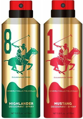 

Beverly Hills Polo Club One Highlander & One Mustang Deo Deodorant Spray - For Men(350 ml, Pack of 2)
