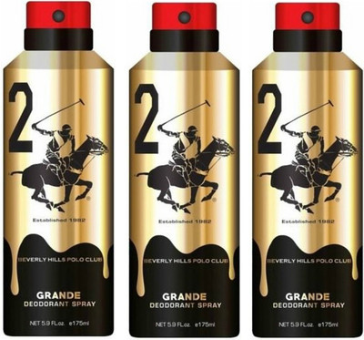

Beverly Hills Polo Club Three Grande Deo Deodorant Spray - For Men(525 ml, Pack of 3)