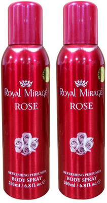 

Royal Mirage ROSE Body Spray - For Girls(400 ml, Pack of 2)