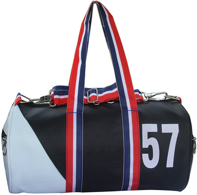 Vcart Leather Rite Numeric 57 Gym Bag(Black, White)