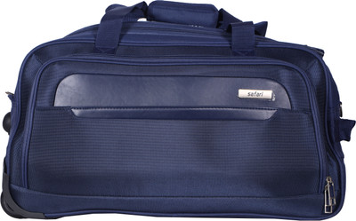 Safari (Expandable) Parker Wheel On Duffle 65 cm (Navy Blue) Duffel Strolley Bag(Blue) at flipkart