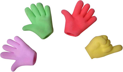 

13-HI-13 HAND Shaped 4pcs Non-Toxic Eraser(Multicolor)