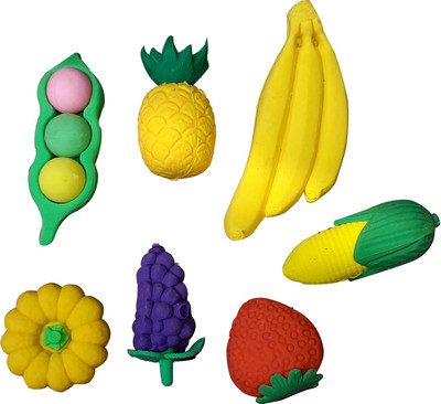 

13-HI-13 FRUITS Shaped Eraser 4pcs Non-Toxic Eraser(Multicolor)