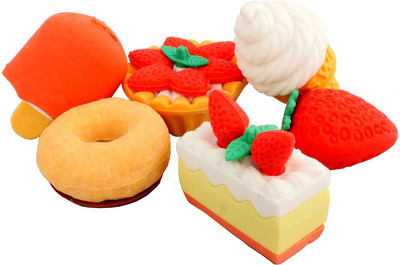 

13-HI-13 ICECREAM Shaped Eraser 6pcs Non-Toxic Eraser(Multicolor)
