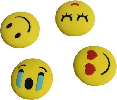 

13-HI-13 Emoji & Smile Shaped Eraser 4pcs Non-Toxic Eraser(Multicolor)