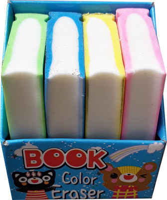 

13-HI-13 BOOK Shaped Eraser 4pcs Non-Toxic Eraser(Multicolor)
