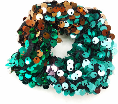 

Fairytale Hot Sale Reversible Change Color Sequins Fabric Hair Ties Reversible Bow Hair Band for girls and Women's. Rubber Band(Multicolor, Silver, Copper, Green)