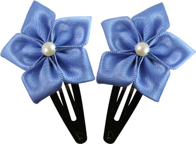

Threads N Ribbons Ribbon Flower Hair Clip, Tic Tac Clip, Hair Pin(Blue)