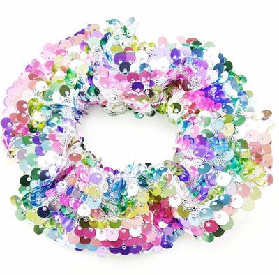 

Fairytale Hot Sale Reversible Change Color Sequins Fabric Hair Ties Reversible Bow Hair Band for Girls and Women's. Premium Quality Elastic Rubber Band(Multicolor)