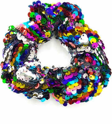 

Fairytale Hot Sale Reversible Change Color Sequins Fabric Hair Ties Reversible Bow Hair Band for girls and Women's. Rubber Band(Multicolor, Silver)
