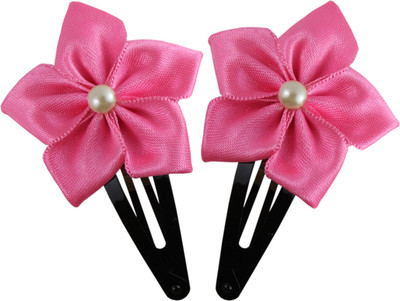 

Threads N Ribbons Ribbon Flower Hair Clip, Tic Tac Clip, Hair Pin(Pink)