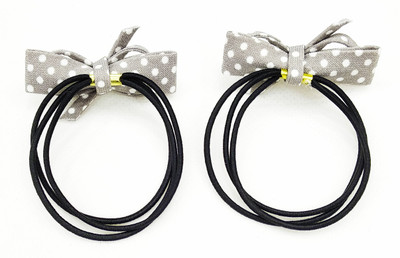 

Fairytale Hair Rubbers Ponytail Holder Set Of 2 Pcs For Kids,Girls, Women's. Tripple Line High Quality Elastic. Rubber Band(White, Grey)