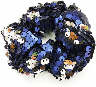 

Fairytale Hot Sale Reversible Change Color Sequins Fabric Hair Ties Reversible Bow Hair Band for girls and Women's. Rubber Band(Blue, Silver)