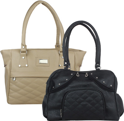 

Fillin Cart Shoulder Bag(Black, Beige), Beige;black