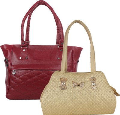 

Fillin Cart Shoulder Bag(Maroon, Beige), Beige;maroon