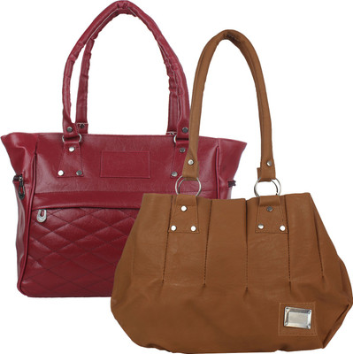 

Fillin Cart Hand-held Bag(Maroon, Brown), Brown;maroon