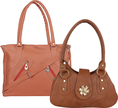 

Element Cart Hand-held Bag(Tan, Brown), Brown;tan
