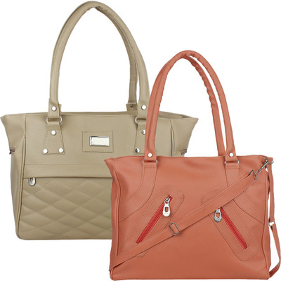 Fillin Cart Shoulder Bag(Tan, Beige), Beige;tan