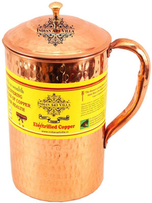 

IndianArtVilla Copper Hammered Jug Water Jug(1.3 L)