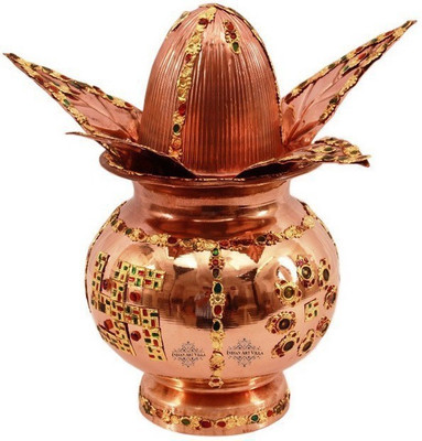 

IndianArtVilla Small decorative Kalash with Coconut Copper Kalash(Height: 9 inch, Brown)