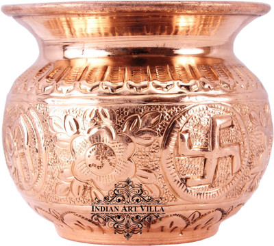 

IndianArtVilla Designer Lota Copper Kalash(Height: 3.1 inch, Brown)