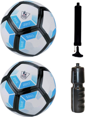 

SportsCorner Kit of 2 Blue/White Football (Size-5) with Air Pump & Sipper Football Kit