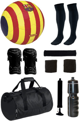 

SportsCorner Combo of Blaugrana Yellow/Red Football (Size-5) with 7 Other items Football Kit
