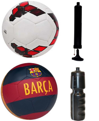 

SportsCorner Combo of Premier League Red/Purple/White + Blue/Red Football (Size-5) with Air Pump & Sipper Football Kit