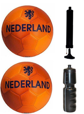 

SportsCorner Kit of 2 Nederland Orange Football (Size-5)with Air Pump & Sipper Football Kit