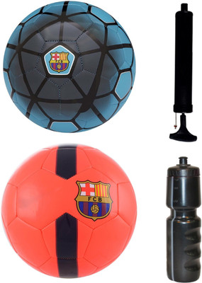 

SportsCorner Combo of FCB Blue + Orange Football (Size-5) with Air Pump & Sipper Football Kit