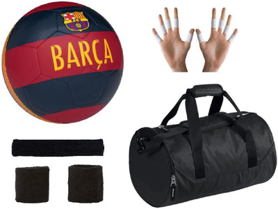 

SportsCorner Combo of Barca Blue/Red Football (Size-5) , Kit Bag & Supporters Football Kit