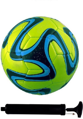 

SportsCorner Kit of Green Brazuca Football (Size-5)with Air Pump & Needle Football Kit