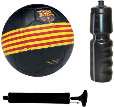 SportsCorner Kit of Black/Yellow/Red Football (Size-5) with Air Pump & Sipper Football Kit Flipkart