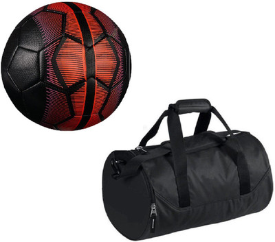 

SportsCorner Combo of Black/Red Football (Size-5) with Kit Bag Football Kit