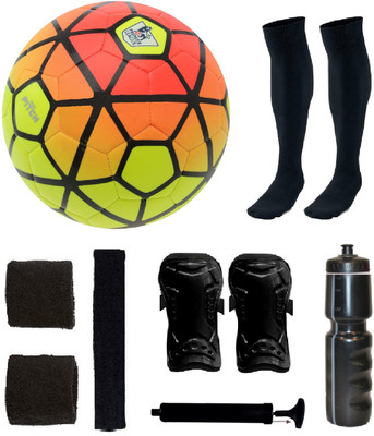 

SportsCorner Combo of Ordem Orange/Yellow Football (Size-5) & Kit of 5 Other items Football Kit