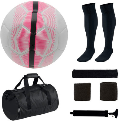 

SportsCorner Combo of Mercurial Veer White/Pink Football (Size-5) with 5 Other items Football Kit