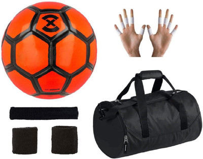 

SportsCorner Combo of Strike X Orange Football (Size-5), Kit Bag & Supporters Football Kit