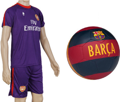 

SportsCorner Combo of Barca Blue/Red Football (Size-5) with Suit (Jersey + Shorts) Football Kit