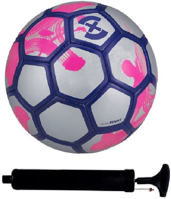 

SportsCorner Kit of X Silver/Pink Football (Size-5) with Air Pump & Needle Football Kit