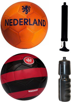 

SportsCorner Combo of Orange + Western Red/Black Football (Size-5) with Air Pump & Sipper Football Kit