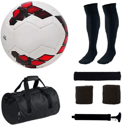 

SportsCorner Combo of Premier League Red/Purple Football (Size-5) with 5 Other items Football Kit