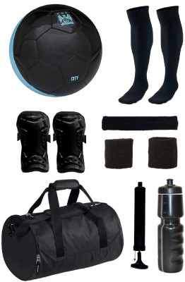 

SportsCorner Combo of Manchestor City Black Football (Size-5) with 7 Other items Football Kit