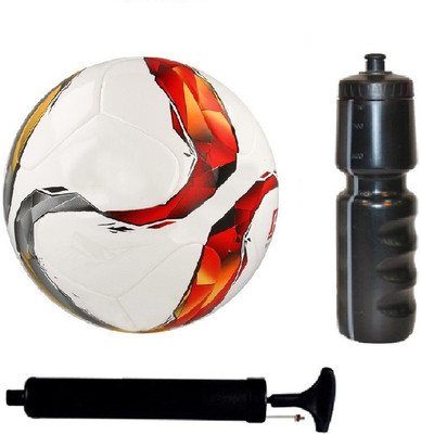 

SportsCorner Kit of Torfabrik Multicolor Football (Size-5)with Air Pump & Sipper Football Kit