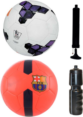 

SportsCorner Combo of Premier League Purple/White + Orange Football (Size-5) with Air Pump & Sipper Football Kit