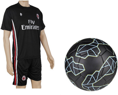 

SportsCorner Combo of Messi Black Football (Size-5)with Suit (Jersey + Shorts) Football Kit