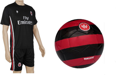 

SportsCorner Combo of Western Sydney Wanderers Red/Black Football (Size-5) with Suit (Jersey + Shorts) Football Kit